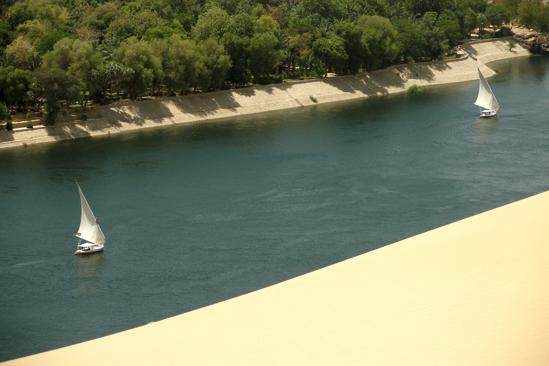 Felucca sailboats on the Nile River, Aswan