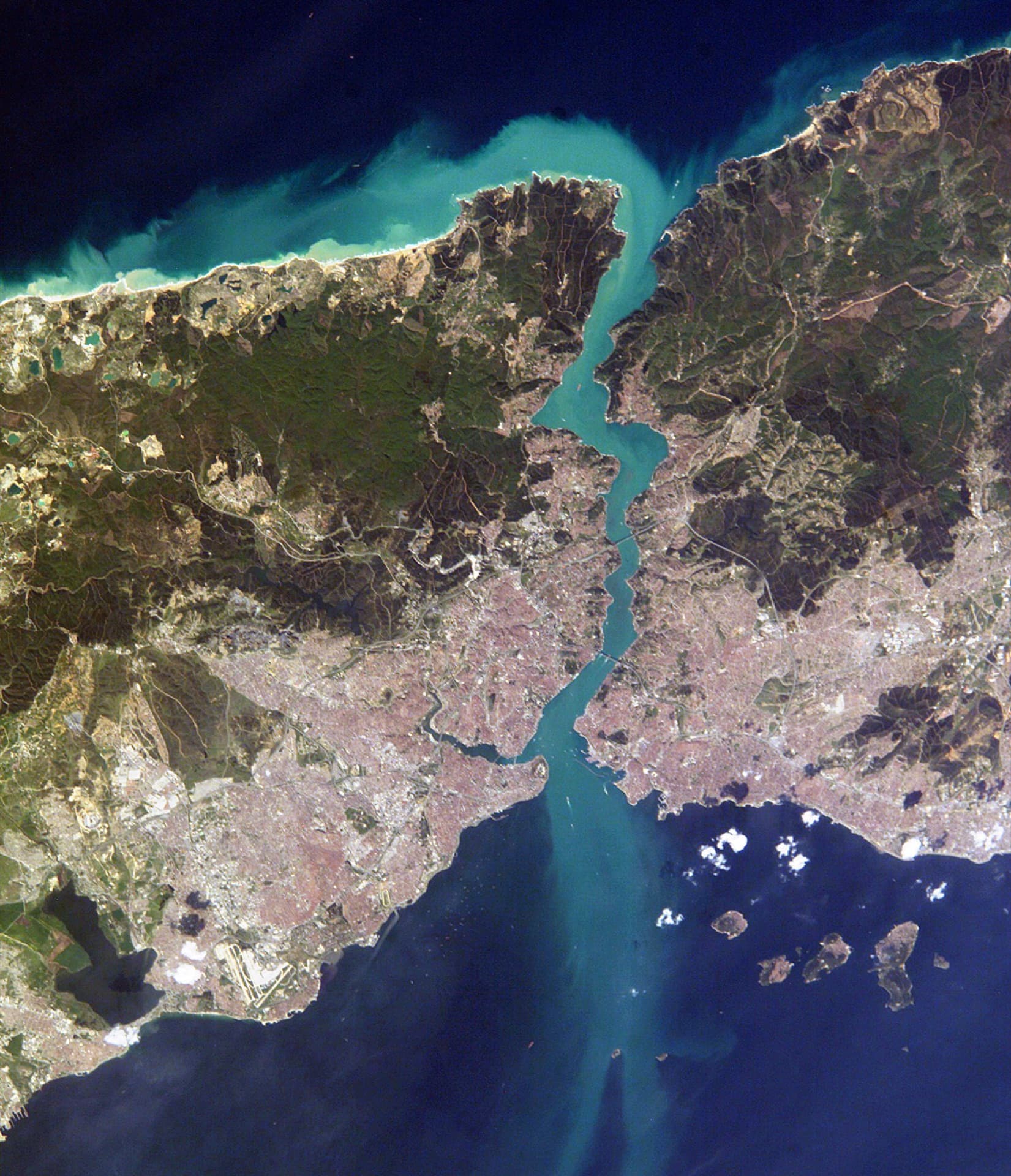 Aerial view of the Bosphorus strait, Istanbul