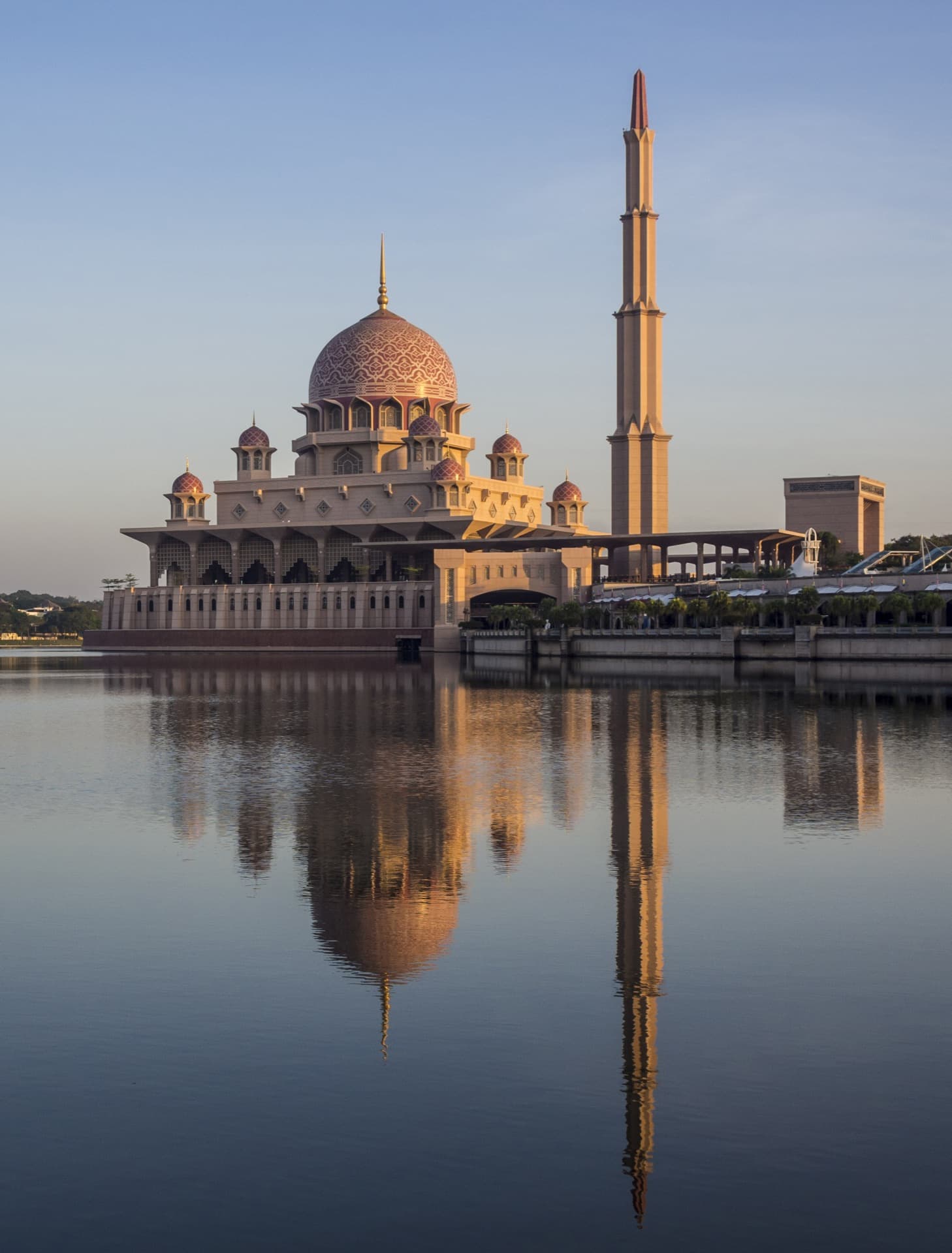 Putra Mosque reflected in the lake, Putrajaya